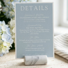 Elegant Coastal Blue Script Wedding Enclosure Card エンクロージャーカード