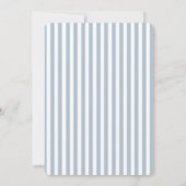 Elegant Coastal Blue Stripes Border Retro Wedding セーブザデート (裏面)