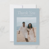 Elegant Coastal Blue Wedding Flat Thank You Card サンキューカード (正面)
