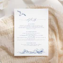 Elegant Coastal Chic Blue Wedding Details エンクロージャーカード
