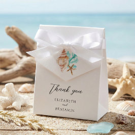 Elegant Coastal Seashell Thank you Beach Wedding フェイバーボックス