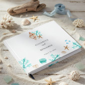 Elegant Coastal Seashell Watercolor Beach Wedding ゲストブック