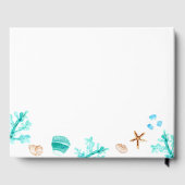 Elegant Coastal Seashell Watercolor Beach Wedding ゲストブック (裏面)