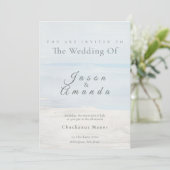 Elegant Coastal Soft Blue Watercolor  Invitation 招待状 (スタンド正面)