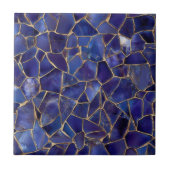Elegant Cobalt Blue Gold Mosaic タイル (正面)