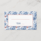 Elegant Cobalt Floral Border プレイスカード (正面)