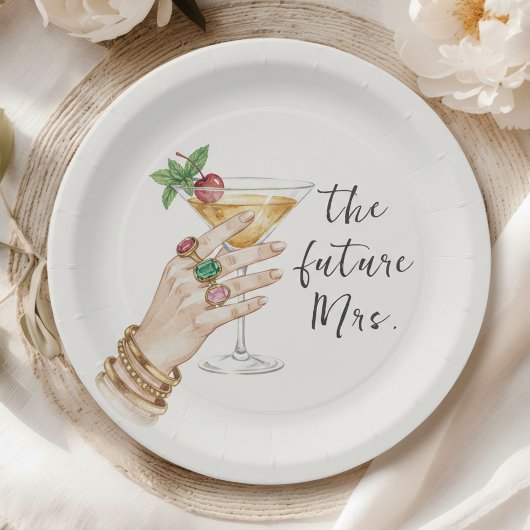 Elegant Cocktail Bridal Shower ペーパープレート