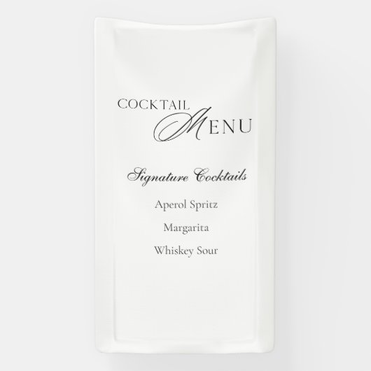 Elegant Cocktail Menu Wedding Banner 横断幕 (縦)