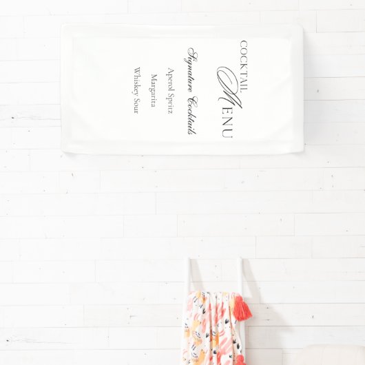 Elegant Cocktail Menu Wedding Banner 横断幕 (インサイチュ)