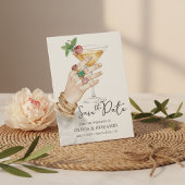 Elegant Cocktail Save the Date Wedding Invitation 招待状