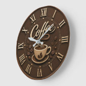 Elegant Coffee Bar ラージ壁時計 (傾斜)