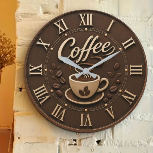 Elegant Coffee Bar ラージ壁時計