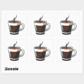 Elegant Coffee Cup Illustration スクエアシール (シート)