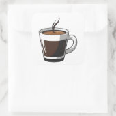 Elegant Coffee Cup Illustration スクエアシール (バッグ)