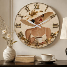 Elegant Coffee Lady Luxury Fashion Woman Art 