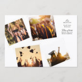 elegant collage 4 photo black white class of 2026 案内状 (正面)