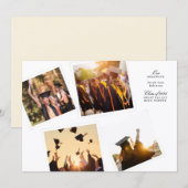 elegant collage 4 photo black white class of 2026 案内状 (正面/裏面)