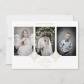 Elegant Collage Lace Romantic 3 Photos Couple サンキューカード (正面)