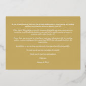 Elegant Collage Lace Romantic 3 Photos Couple 箔招待状 (裏面)