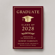 Elegant College Burgundy Graduation