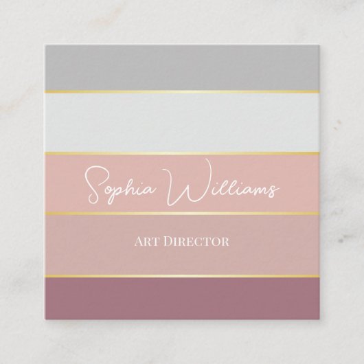Elegant Color Stripes Personalized Business Card スクエア名刺 (正面)