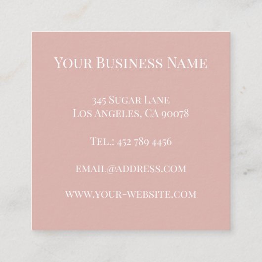 Elegant Color Stripes Personalized Business Card スクエア名刺 (裏面)