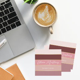 Elegant Color Stripes Personalized Business Card スクエア名刺