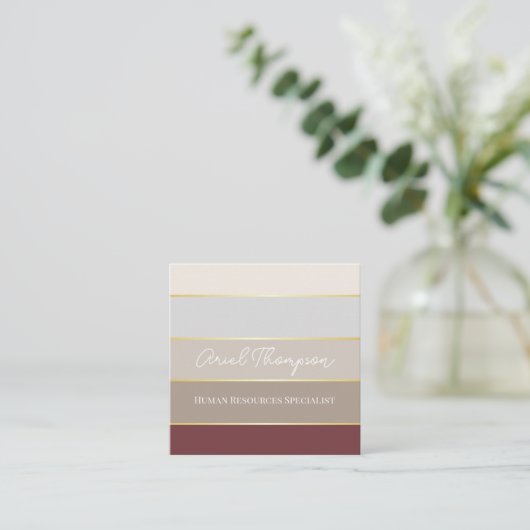 Elegant Color Stripes Personalized Business Card スクエア名刺 (スタンド正面)