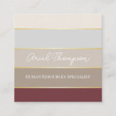Elegant Color Stripes Personalized Business Card スクエア名刺 (正面)