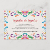 Elegant Colorful Floral Fiesta Spanish Wedding エンクロージャーカード (正面)