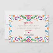 Elegant Colorful Floral Fiesta Spanish Wedding サンキューカード (正面)