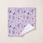 Elegant Colorful Floral Personalized Monogram Bath バスタオルセット (ウォッシュタオル)