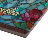 Elegant colorful floral stained glass カッティングボード (角)