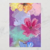 Elegant  Colorful Floral  Wedding  招待状 (裏面)