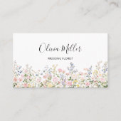 Elegant Colorful Flower Garden Floral QR Code 名刺 (正面)