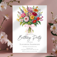 Elegant Colorful Garden Flowers Bouquet Birthday