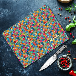 Elegant colorful mosaic stained glass カッティングボード