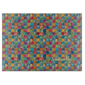 Elegant colorful mosaic stained glass カッティングボード (正面)