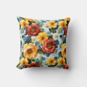 Elegant Colorful Personalized Modern Floral Chic クッション (正面)
