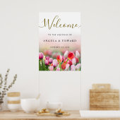 Elegant Colorful Tulip Florals Wedding Welcome ポスター (キッチン)