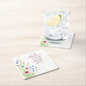 Elegant Colorful Wildflower 1st Birthday Party スクエアペーパーコースター (インサイチュ)