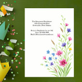 Elegant Colorful Wildflower 1st Birthday Party 招待状