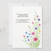 Elegant Colorful Wildflower 1st Birthday Party 招待状 (裏面)