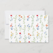 Elegant Colorful Wildflower Meadow Wedding 出欠カード (裏面)