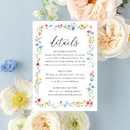 Elegant Colorful Wildflower Meadow Wedding Details エンクロージャーカード