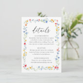 Elegant Colorful Wildflower Meadow Wedding Details エンクロージャーカード (スタンド正面)