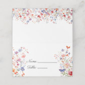 Elegant Colorful Wildflower Name Place Card プレイスカード (外部開封)