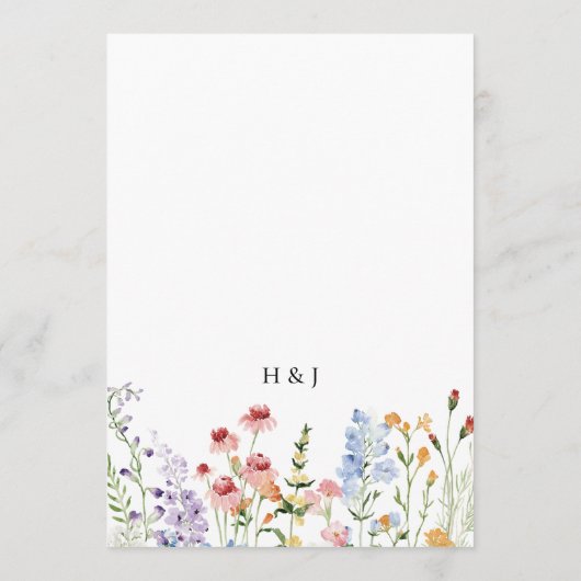 Elegant Colorful Wildflower Wedding メニュー (裏面)