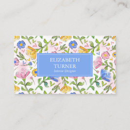 Elegant Colourful Rustic Floral Pattern 名刺