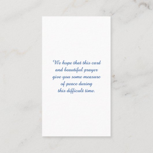 Elegant Commemorative Funeral Prayer Card 名刺 (裏面)